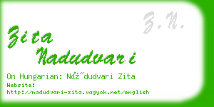 zita nadudvari business card